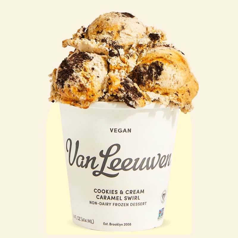 Zoomed image of Vegan Cookies & Cream Caramel Swirl