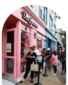 image of greenwich store with line outside