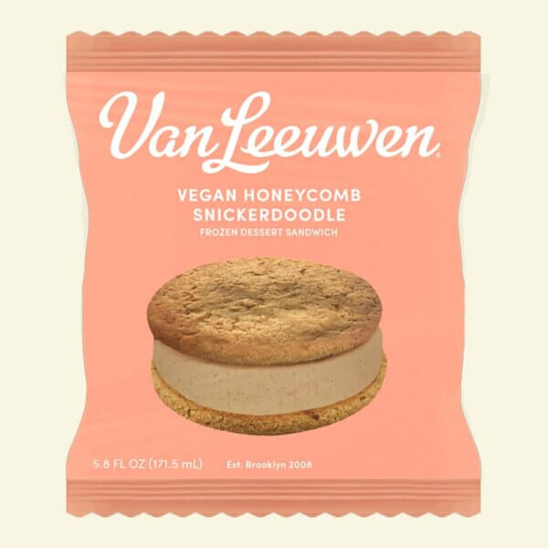image of vegan honeycomb snickerdoodle ice cream sandwich package
